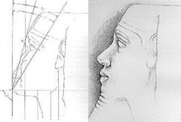 Frank Domingo rekonstrukciós rajza a Szfinxről